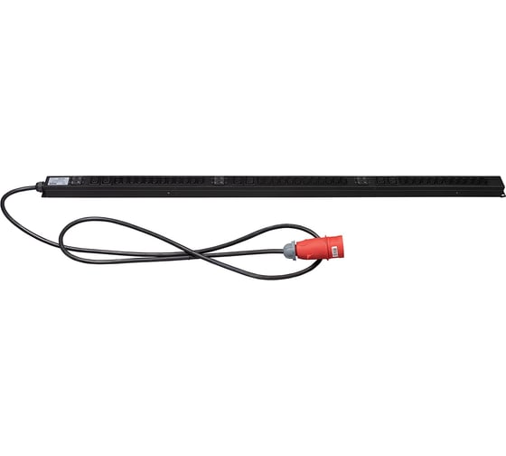 Блок розеток Cabeus для 19" шкафов, вертикальный, 6 розеток IEC 320 C19, 36 розеток IEC 320 C13, 3 фазы, 32А, автоматы защиты, металлический корпус PDU-32-3P-36C13-6C19-I309 1