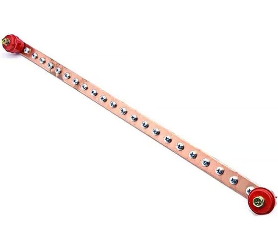 Шина ДМЗ ГЗШ1200x30x4, 20хМ10, медная, с изоляторами ДМЗ.1200.30.4.20-М10