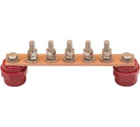 Шина ДМЗ ГЗШ210x40x4, 5хМ8, медная, с изоляторами ДМЗ.210.40.4.5-М8