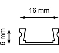 Профиль для светодиодной ленты врезной 6 мм