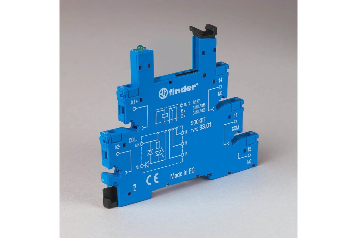 Розетка Finder для реле 34.51 с винтовыми зажимами, 6А, = 12-24В AC/DC ...