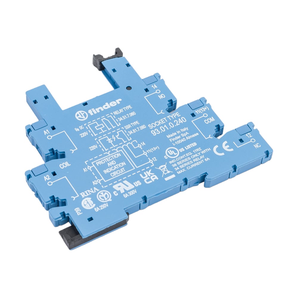Розетка Finder для реле 34.51, 34.81 с винтовыми зажимами, 6А, = 220 ...