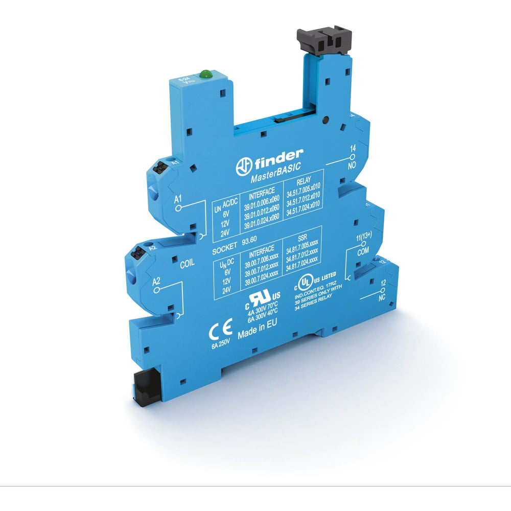 Розетка Finder mAsterbAsic для реле 34 серии, = 24в Dc, 6а, 93607024 ...