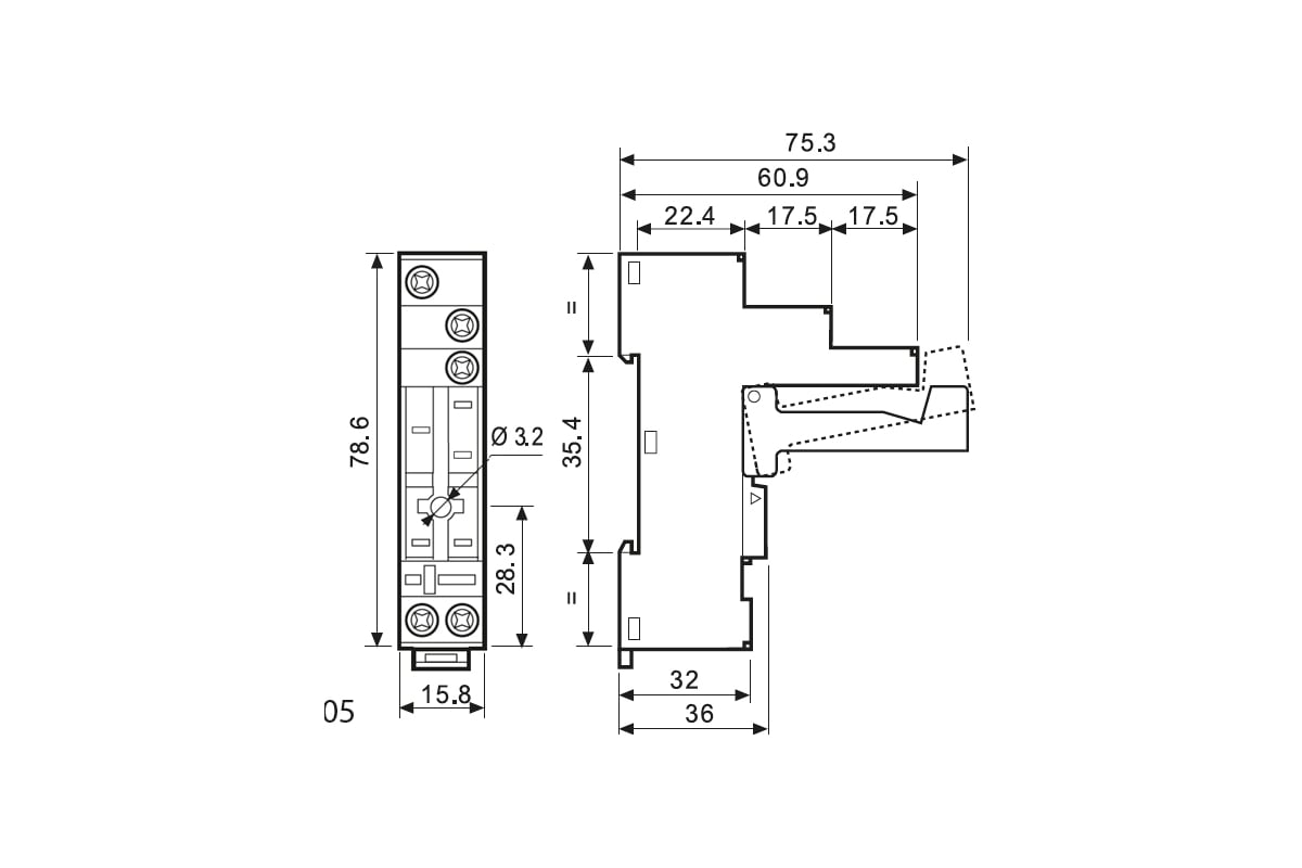 Розетка Finder для реле 40.31 и модуля 99.02/86.30, с разд-ми конт., с ...