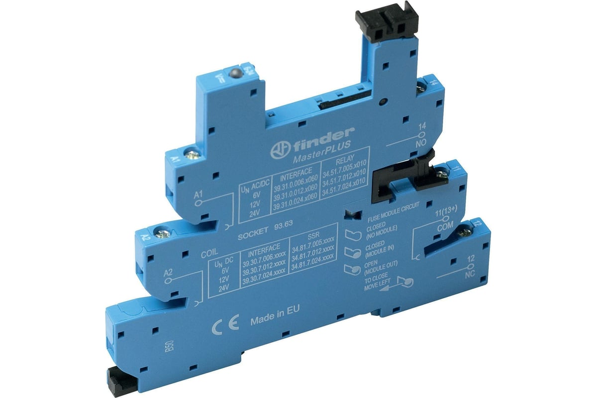 Розетка Finder mAsterplus с винт. клеммами, с зажим. клетью, для реле ...