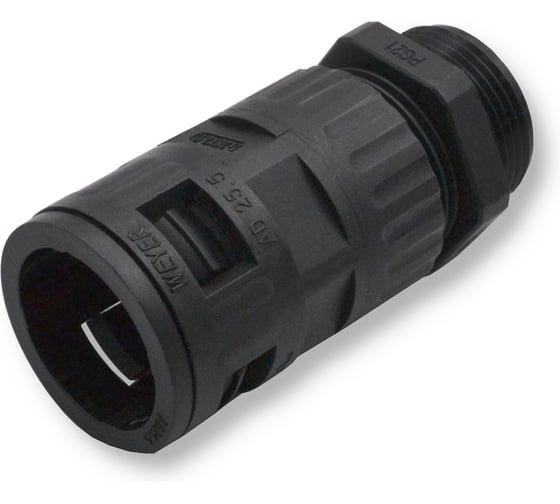 Муфта для гофрированных труб - коннектор прямой, WEYER WQGZ-P21B/AD25.5 - нар. PG21 WE0504500