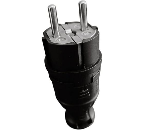 Вилка однофазная SAMGRUPP прямая каучуковая 220-250В, 16А, IP44 (упаковка 240 шт) SAMC-046122016-240