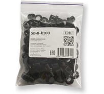 Втулка с защелкой WEYER SB-8-k100 - полиамид, цвет черный, нар. 7,8 мм, -30C-+100C, комплект-100 шт. WE4800100-100