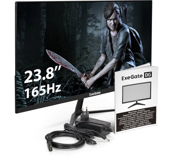Монитор ExeGate игровой с аудио 23.8 165 Гц Combat EG2407CA IPS LED Grade A+, FHD, 1920x1080 165Гц, 16:9, 300cd/m2, 1000:1, 178/178, 1ms, Speakers, HDMI, 298710