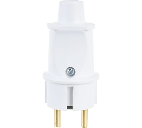 Штепсельная вилка SVET В16-006 без заземляющего контакта белая SV0924-0006