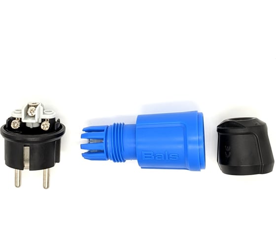 Вилка Bals Schuko 16A 3p 250V IP44 синий MULTI-GRIP 1 шт. 7370-b