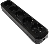 Колодка UNIVersal 5 гнезд, с/з, AБС-пластик, черный, еврослот 2238