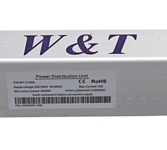 Блок розеток W&T БЛОК РОЗЕТОК 19 EURO НА 8 ГНЕЗД С ВЫКЛЮЧАТЕЛЕМ 1.5U WT-2140А