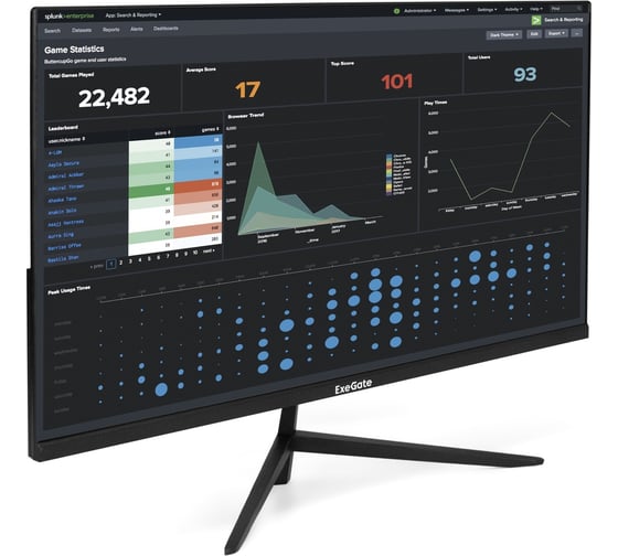 Монитор безрамочный ExeGate 27" ProSmart EZ2707CA IPS LED Grade A+, FHD, 1920x1080 75Гц, 16:9, 250cd/m2, 1000:1, 178/178, 5ms, Speakers, D-Sub, HDMI, с аудио 297650