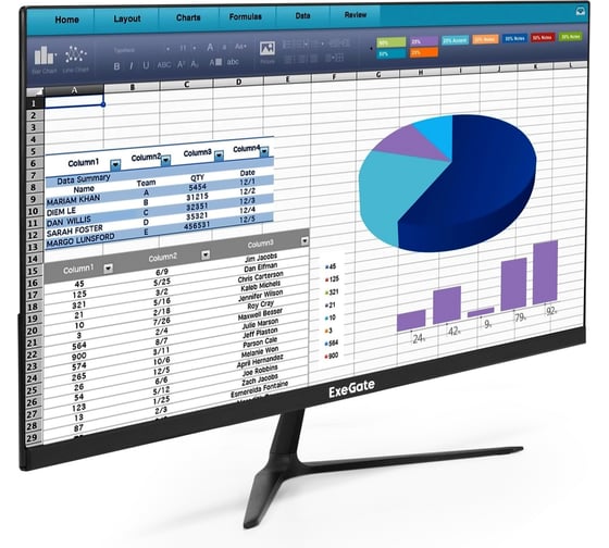 Монитор безрамочный ExeGate 23.8" SmartView EP2407TA IPS LED Grade A+, FHD, 1920x1080 75Гц, 16:9, 250cd/m2, 1000:1, 178/178, с внутренним БП и аудио выходом 295525