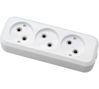 Розеточная колодка АБК-СИЛА 3 гнезда без заземления 10А/220В белая 1 шт 5402303