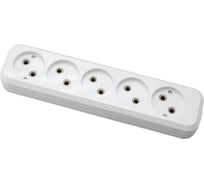 Розеточная колодка АБК-СИЛА 5 гнезд без заземления 10А/220В белая 1 шт 5402305