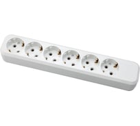 Розеточная колодка АБК-СИЛА 6 гнезд с заземлением 16А/220В белая 1 шт 5402406