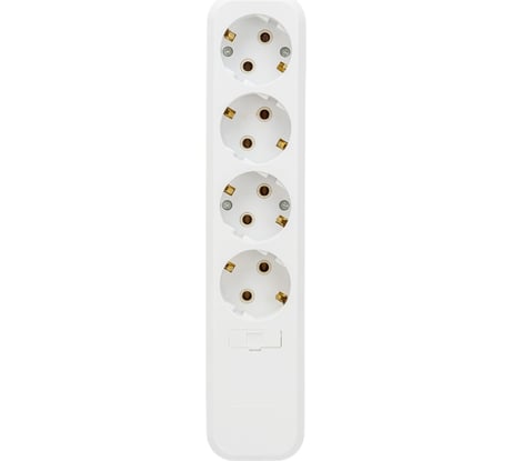 Розеточная колодка АБК-СИЛА 4 гнезда с заземлением 16А/220В белая 1 шт 5402404