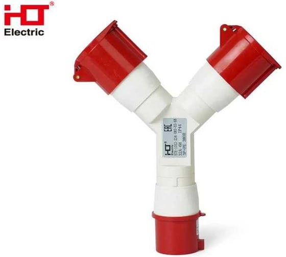 Розетка двухлучевая HLT 1012-214 3Р+РЕ 16А 380В IP44 (5шт./уп.) 083-03-68