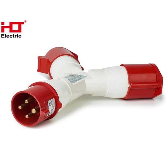 Розетка двухлучевая HLT 1012-214 3Р+РЕ 16А 380В IP44 (5шт./уп.) 083-03-68