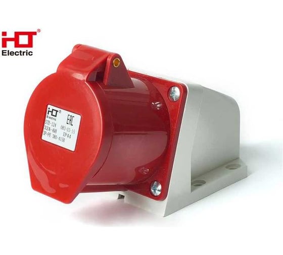 Розетка HLT 124 стационарная 3Р+РЕ 32А 380В IP44 (10шт./уп.) 083-03-15 1