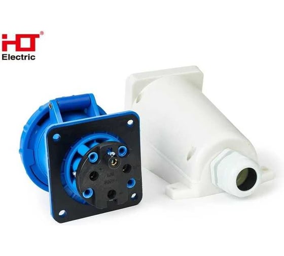 Розетка HLT 133 стационарная 2Р+РЕ 63А 230В IP54 (2шт./уп.) 083-03-17
