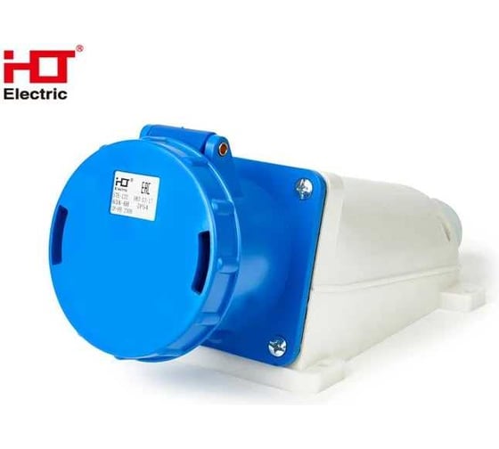Розетка HLT 133 стационарная 2Р+РЕ 63А 230В IP54 (2шт./уп.) 083-03-17