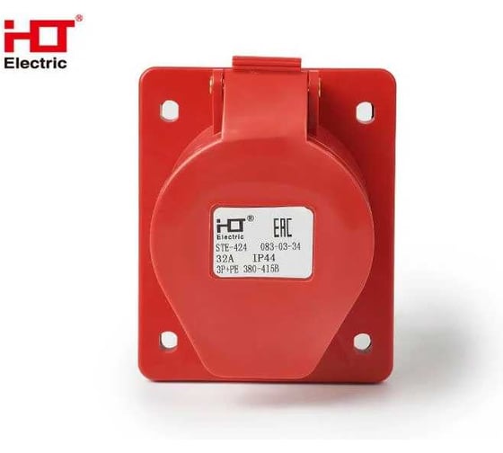 Розетка HLT 424 скрытая 3Р+РЕ 32А 380В IP44 (10шт./уп.) 083-03-34