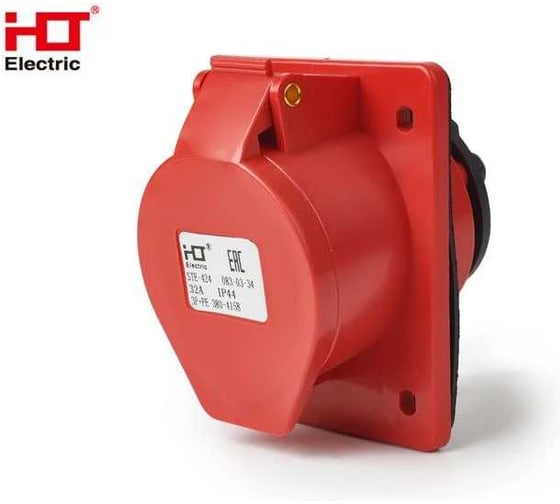 Розетка HLT 424 скрытая 3Р+РЕ 32А 380В IP44 (10шт./уп.) 083-03-34