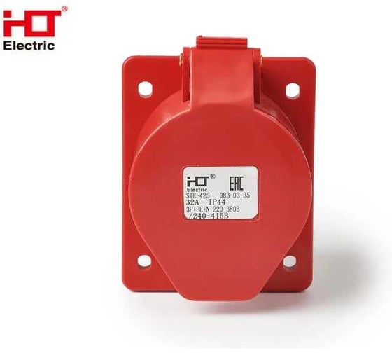 Розетка HLT 425 скрытая 3Р+РЕ+N 32А 380В IP44 (10шт./уп.) 083-03-35