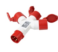 Розетка трехлучевая HLT 1013-214 3Р+РЕ 16А 380В IP44 (5шт./уп.) 083-03-70