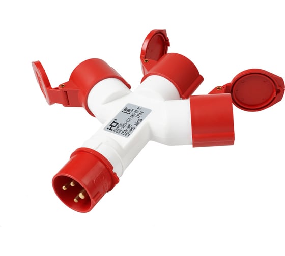 Розетка трехлучевая HLT 1013-214 3Р+РЕ 16А 380В IP44 (5шт./уп.) 083-03-70