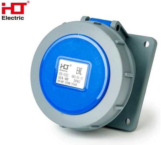 Розетка скрытая HLT 4232 2Р+РЕ 32А 220В-250B IP67 (10шт./уп.) 083-04-031