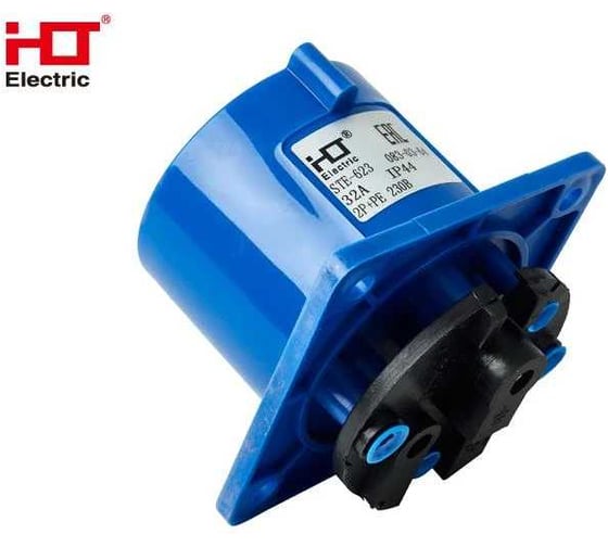 Вилка панельная для скрытой установки HLT 613 2Р+РЕ 16А 230В IP44 (10шт./уп.) 083-03-61
