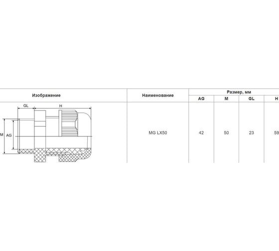 Сальник HLT MG LX 50 диаметр проводника 31-41мм IP68 -белый (6шт./уп.) 083-01-060