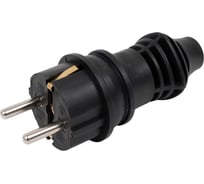 Gigant Вилка каучуковая с/з прямая 16А IP44 черная RPG-2