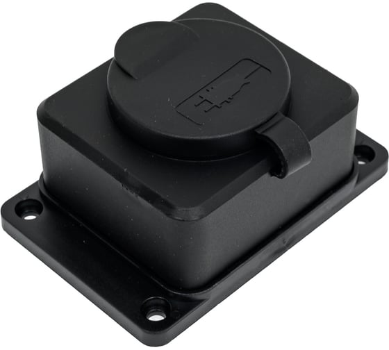 Колодка каучуковая с заземлением Monolit 1 розетка 16А IP54, Чёрный 1183
