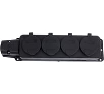 Колодка каучуковая с заземлением Monolit 4 розетки 16А IP54, Чёрный 1185