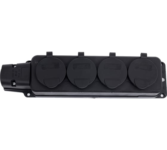 Колодка каучуковая с заземлением Monolit 4 розетки 16А IP54, Чёрный 1185 1