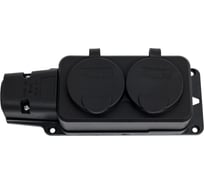 Колодка каучуковая с заземлением Monolit 2 розетки 16А IP54, Чёрный 1184