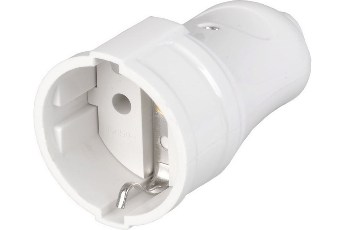 Кабельная разборная прямая розетка АБК-СИЛА с заземлением 16А 220В ...