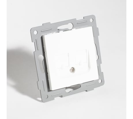 Суппорт для розетки информационной SPL 2 порта, белый 205304
