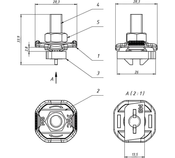 Болт быстрого монтажа УМС М8x40 CBB-8-40