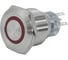 Электротехник GQ22-L-11E/R/220V/S, металл, красный, 1C1NO1NC, цилиндр с подсветкой 220В AC/DC, d22мм, IP65, выключатель кнопочный ET020094 1