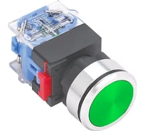 Выключатель кнопочный Электротехник ВК30-M11/G/P, зелёный, 1НО и 1НЗ, цилиндр, d30мм, IP65, ET419209