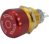 Электротехник GQ22-L-11TSB, металл, красный, 1C1NO1NC, гриб с фиксацией, d22мм, IP65, выключатель кнопочный ET020092