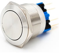 Выключатель кнопочный Электротехник GQ22-L-11/S, металл, 1C1NO1NC, цилиндр, d22мм, IP65 ET020089