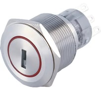 Электротехник GQ22-L-11Y/23/S, металл, 1NO и 1NC, на 2 положения без фиксации замок c ключом I-II, d22мм, IP40, переключатель ET259216