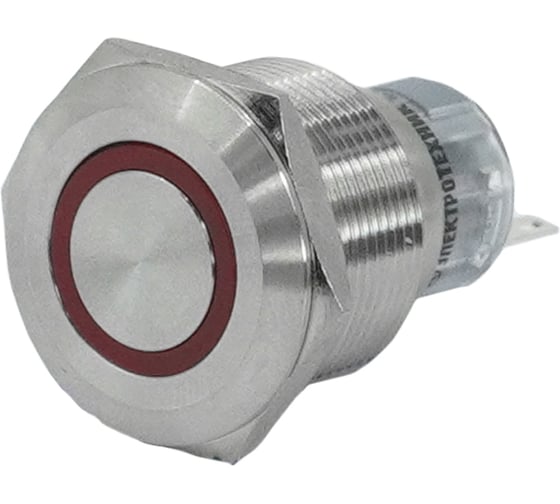 Электротехник GQ22-L-11E/R/S, металл, красный, 1C1NO1NC, цилиндр, d22мм, IP65, выключатель кнопочный ET020091 1